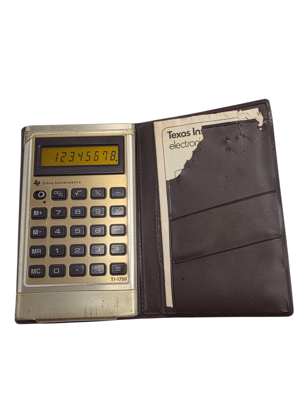 Vintage Texas Instruments TI-1750 Calculator 1977 JAPAN with Manual & Case Works